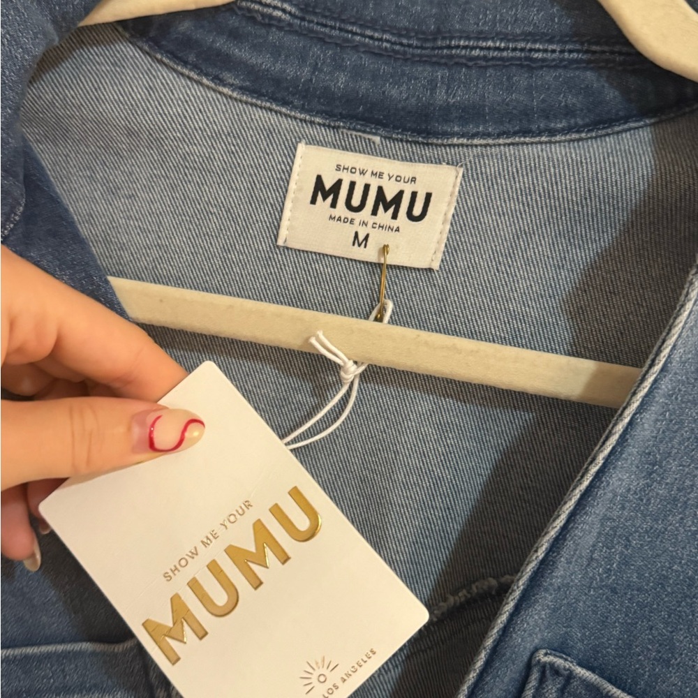 MUMU RANCH ROMPER IN FRENCH BLUE UNWORN TAGS STILL ON M - so freaking cute!! - Picture 3 of 4